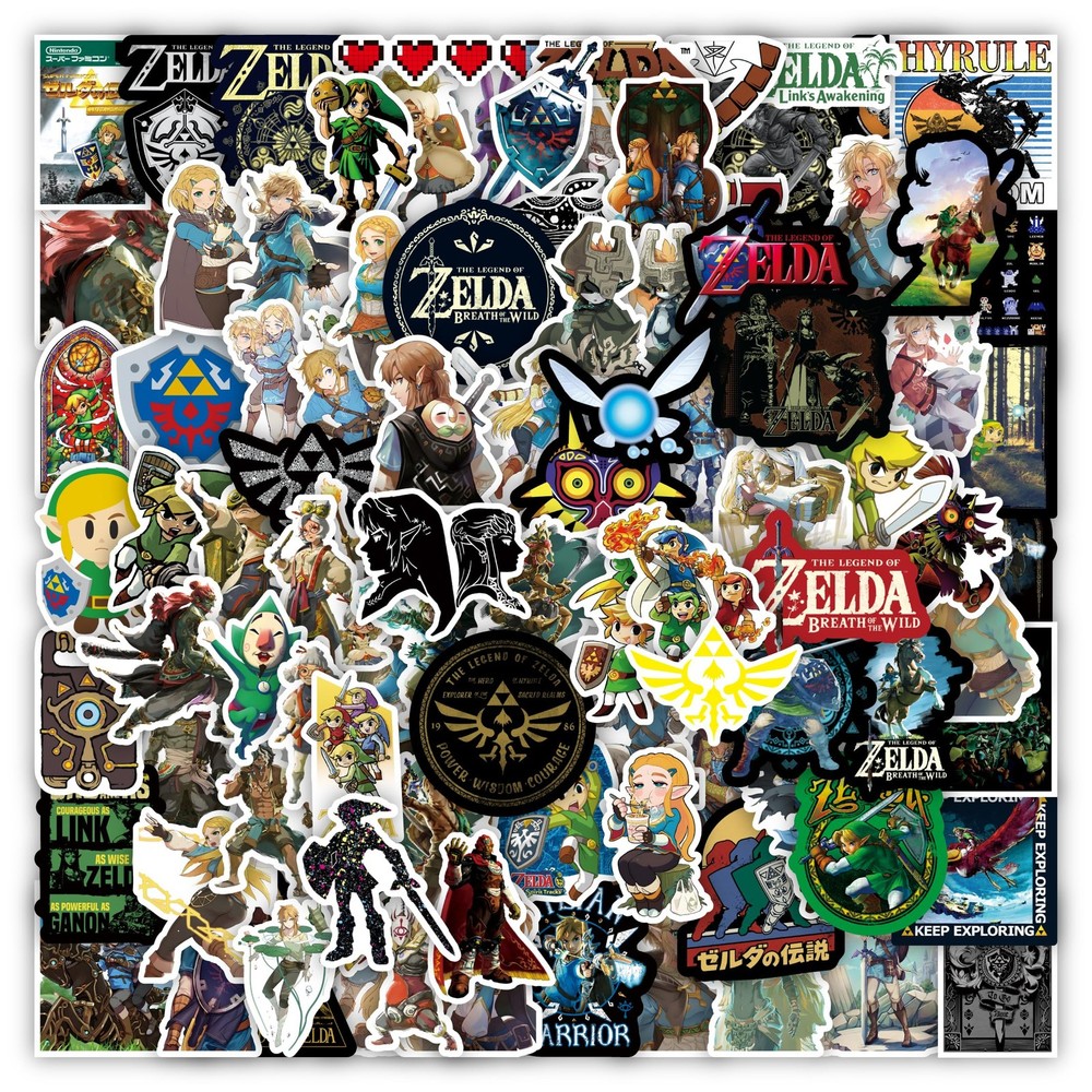 100Pcs Cartoon Cool Game The Legend of Zelda Stickers Pack | Vinyl Aesthetics…