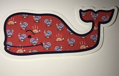 Vineyard Vines Thanksgiving Turkey Whale Sticker 4 1/2″ X 1 7/8”& A Pink Sticker