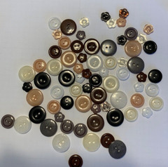 Stampin Up NEUTRALS 72 DESIGNER BUTTONS Espresso Black White Crumb Vanilla Gray