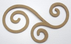 {6} FLOURiSH SWiRLS – Bare Unfinished Chipboard Die Cuts – 3″