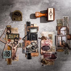 Vintage Scrapbook Kit – 90 Sheets Coffee Stain – Coffee and Manuscripts