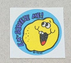 Vintage Matte Trend LEMON JUICE Ex Squeeze Me Scratch & Sniff Sticker #S89