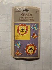 RARE Vintage Hallmark Lion Butterfly Sticker 1 Sheet 3 x 4 inches Sealed Package