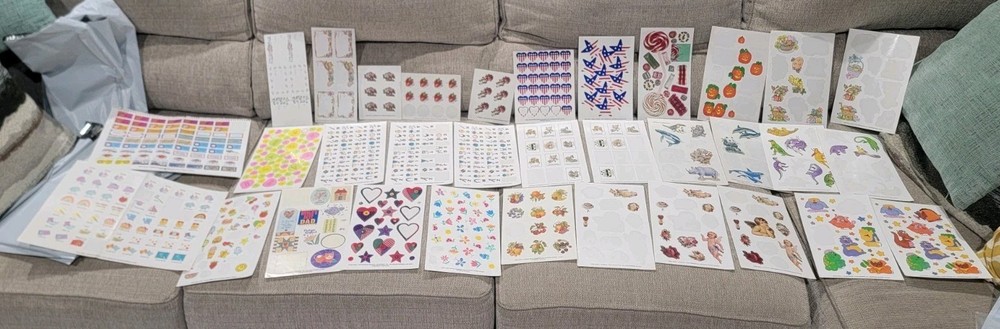 Lot Of 33 Vintage CURRENT Inc. Partial Sticker Sheets Animals Holidays Flowers