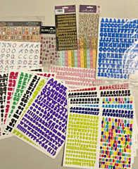 ABC/123 Lot 43 FULL SHEETS Stickers 14 Different Colors Scrapbook Craft Kids NEW