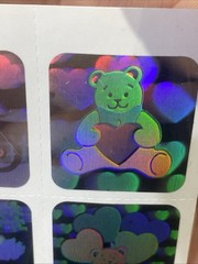 VINTAGE 80’S SANDYLION HOLOGRAPHIC TEDDDY BEAR STICKER SHEET