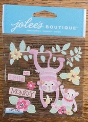 Jolees Baby Girl My Little Monkey Scrapbook Stickers New Toddler Kids Pink Play