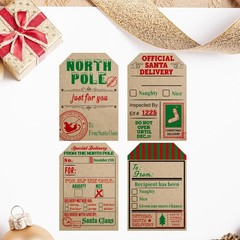 Hybsk 200pcs Christmas Santa Claus Stickers, Kraft Paper 2 x 3 Inch Christmas…
