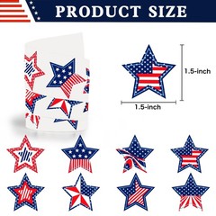 Patriotic Stickers 500 Pcs, 1.5″ Memorial Day Stickers, 4th of July Stars Lab…
