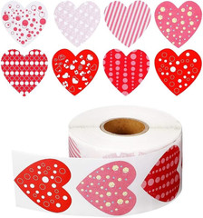 500 Pcs Heart Roll Stickers for Valentine’S Day and Wedding Party Decoration