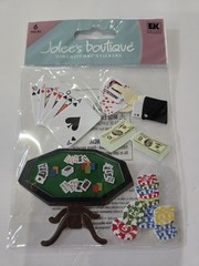 RARE Jolee’s Poker Game Cards Table Chips Money Scrapbooking Stickers