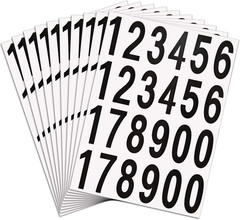 240Pcs 10 Sheets Self Adhesive Vinyl Numbers Stickers Waterproof Reflective Mail