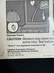 Vintage 1990 3M Post-It Removable Stickers Ballet Bubbles HQ-521 90s Retro