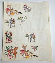 VINTAGE 1990 AGC Santa Claus & Critter Animal Stickers 5 Sheets-Mouse, Squirrel