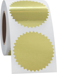 300Pcs 2 Inch Bright Gold Metallic Certificate Sealing Labels with Serrated Edge