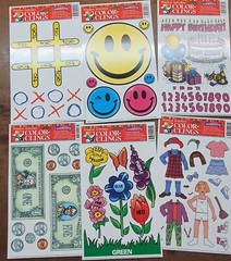 12 Sheets Color- Clings, Alphabet, Animal Clings, Stickers, 155 Clings, New