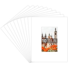 , 10 Pack Acid Free 8X10 White Picture Frame Mats with White Core Bevel Cut f…
