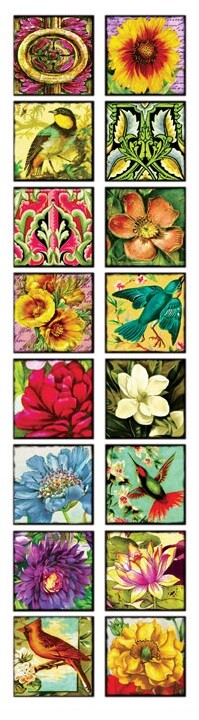 VIOLETTE STICKER – SUMMER WILDFLOWERS – 2″ x 8″ (5cm x 20cm)