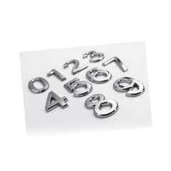 10 Pcs Number 0-9 Self Adhesive Stickers Plastic Stickers with Metal Plating