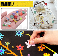 240 Sets 9 Styles Multicolor Mini Brads, Brads Paper Fasteners Split Pins Pastel