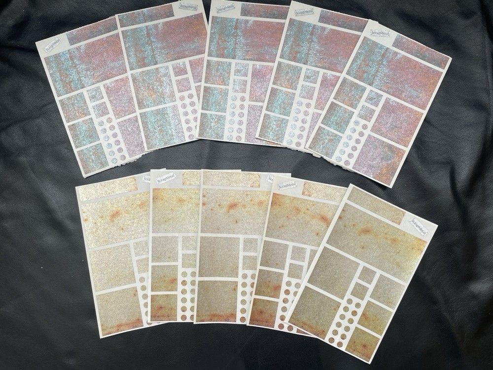 Mrs. Grossman LOT of 10 Scrap Metal Block Stickers Rusty Door & Buried Treasure