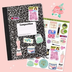 New 60s Beauty Sticker Sheet Perfect for Scrapbooking or Party Favors