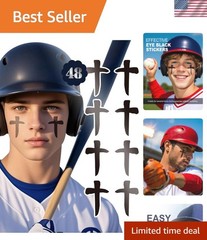 48 Pairs Eye Black Stickers, Sports Face Eyeblack Sticker for Baseball Footba…