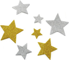 200PCS Glitter Foam Star Stickers for DIY Crafts and Scrapbooking