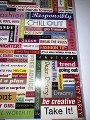 Making Memories Girl Talk Word Fetti Stickers 114 Stickers NIP