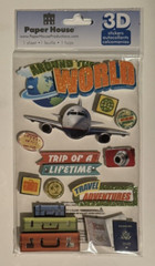 Vintage Travel Plane Passport Jolee’s Boutique Sticker Lot Dimensional Maps