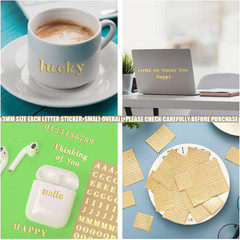 18 Sheets Small Gold Letter Stickers 3Mm Tiny Alphabet Number Stickers Mini Gold