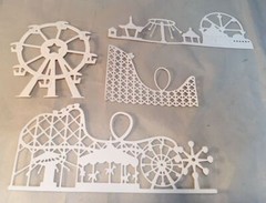 Deluxe Amusement Park Die Cut Assortment * Two Sets * Black or White Cardstock