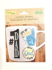 Crafter’s Square Father’s Day Coffee Mug Decorative Ceramic Stickers, 2 Packs