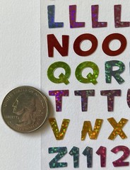 FUN HOUSE COLORFUL Prismatic Alphabet Stickers(89pc)Sticko •Letters•Memories•