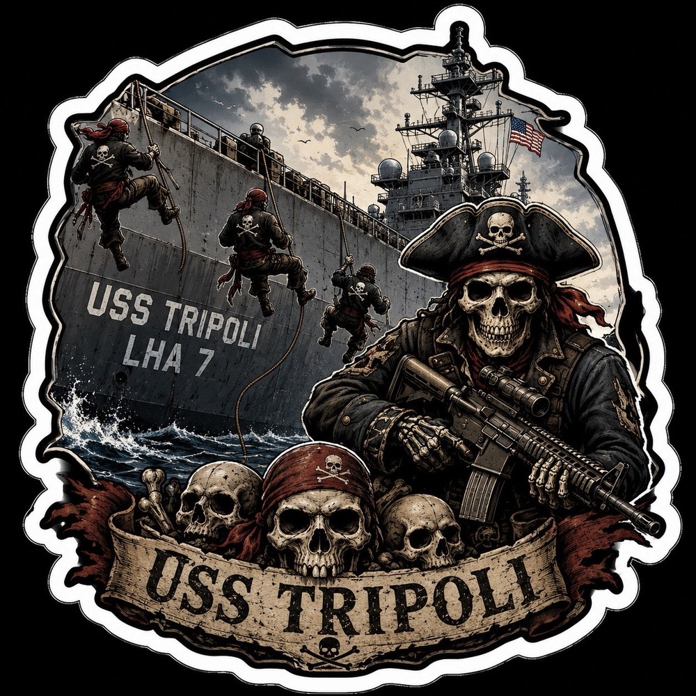 USS Tripoli/LHA 7/Pirates Sticker/USMC/Navy/Ships