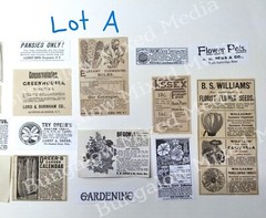 GARDENING 24pc Junk Journal Ephemera Paper Pack Vintage Ads Collage Art LOT A