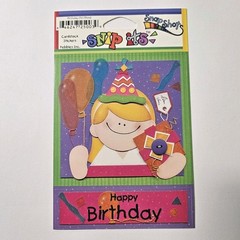 Pebbles Birthday Girl-Blonde Cardstock Stickers Yellow Hair Balloons Party Gifts