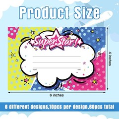 180 PCS Back to School Recognition Rewards Star Award Certificates for Kids