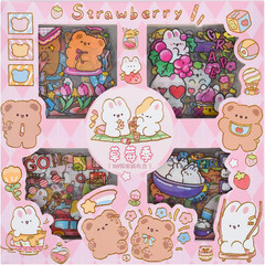 Cute Cartoon Animals Scrapbook Stickers – 100 Sheets Kawaii Aesthetic Transparen