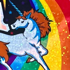 80s Unicorn Rainbow Prism Sticker Vintage Reproduction Retro Holographic Decal
