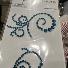 Swirl Swirls Flourish Bling Clear Rhinestones Gems Paper Studio Stickers