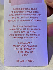 NEW Vintage Mrs. Grossman’s Lot of 4 Packages ~ ROSES & SUNFLOWERS ~ Stickers