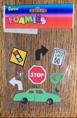 RARE Darice Foamies Learning To Drive 1st Car Signs Traffic Light Foam Stickers