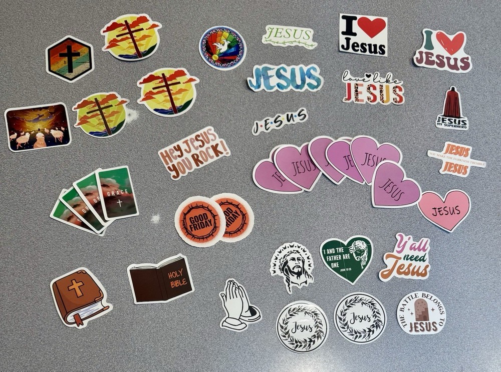 Religious Inspirational Bible Stickers God Faith Scripture Jesus Verse Lot Of 37