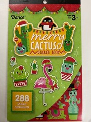 Darice Holiday Merry Cactus Sticker Book 288 Stickers New