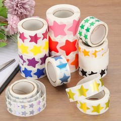 1″ Star Stickers, 500 Pieces Self-Adhesive Metallic Foil Stars, Metallic Silver