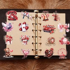 50pcs Transparent Love Stickers, Vintage Valentine Waterproof PET for Scrapbook