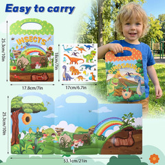 6Pcs Reusable Sticker Books, Sticker Books for Toddlers 2-4 Years, Vehicles Inse