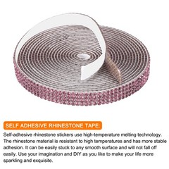 0.35 Inch Self Adhesive Rhinestone Strips 3 Yard for Crafts,Light Purple