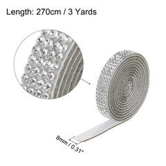 3Roll 3 Yards 8mm Diamond Ribbon Black,Gold,White